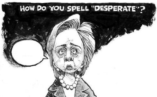 Desperate Hillary hoved